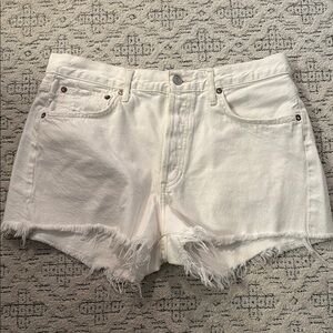 Agolde White Jean Shorts